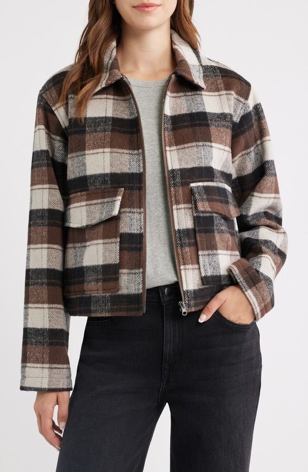 スレッドアンドサプライ レディース アウター ジャケット・ブルゾン Thread Supply Plaid Zip Up Jacket BROWN PLAID ブラウン