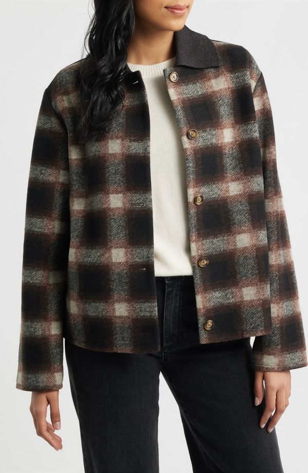 ベルナルド レディース アウター ジャケット・ブルゾン Bernardo Crop Flannel Jacket BROWN PLAID ブラウン 27,170円