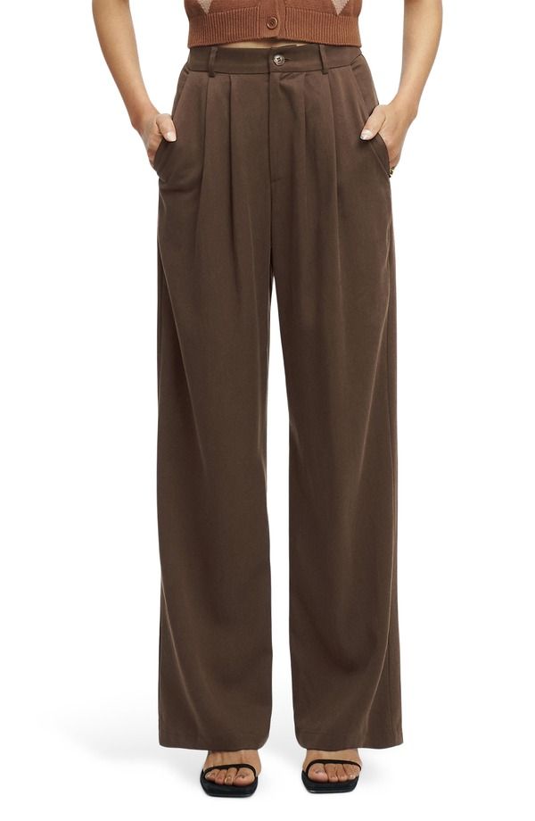 リフォーメーション レディース ボトムス レギンス ワイドレッグ ハイウエスト パンツ Reformation Mason High Waist Wide Leg Pants CAFE
