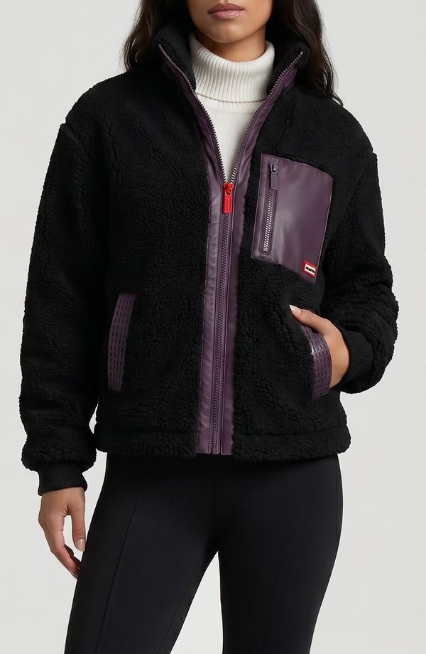 ハンター レディース アウター ジャケット・ブルゾン フリース Hunter Emma High Pile Fleece Jacket BLACK ブラック 27,170円