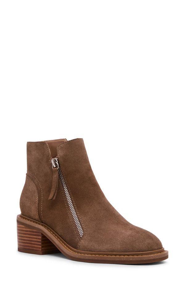 ブロンド レディース シューズ ブーツ・レインブーツ ヒール Blondo Lilani Waterproof Block Heel Bootie Women TAUPE SUEDE トープ
