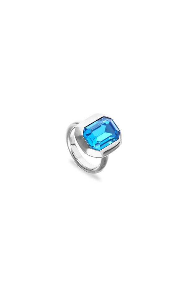 ウノデ 50 レディース アクセサリー 指輪 UNODE50 SilverTone Ring with EmeraldCut Blue Crystal Silver シルバー