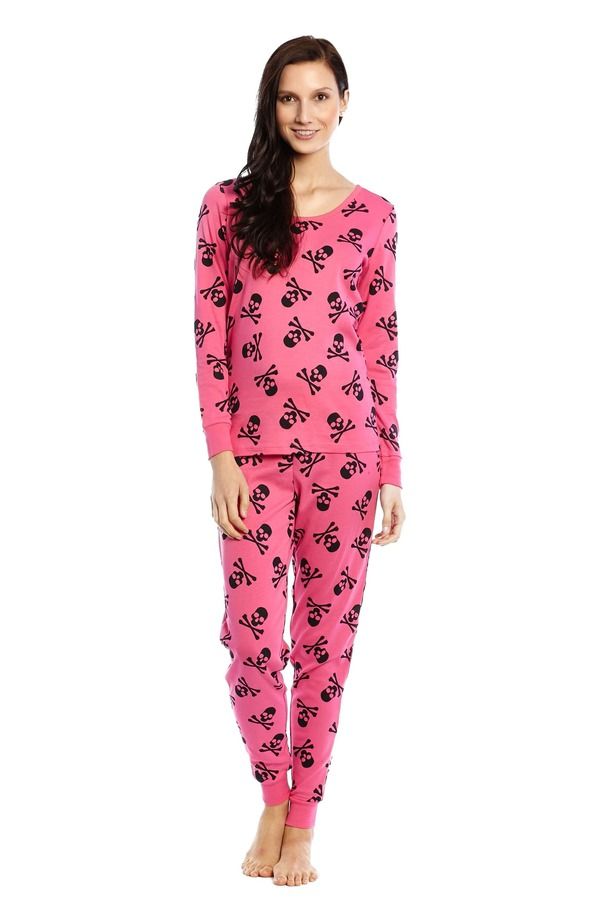 レベレット レディース アンダーウェア ナイトウェア コットン Leveret Womens Cotton Matching Family Halloween Pajamas Pink Skulls