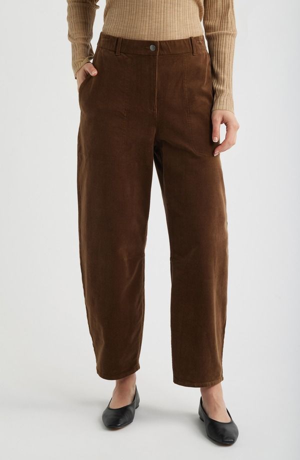 エイリーンフィッシャー レディース ボトムス レギンス ワイドレッグ コーデュロイ パンツ コットン アンクル Eileen Fisher Stretch Organicotton Corduroy