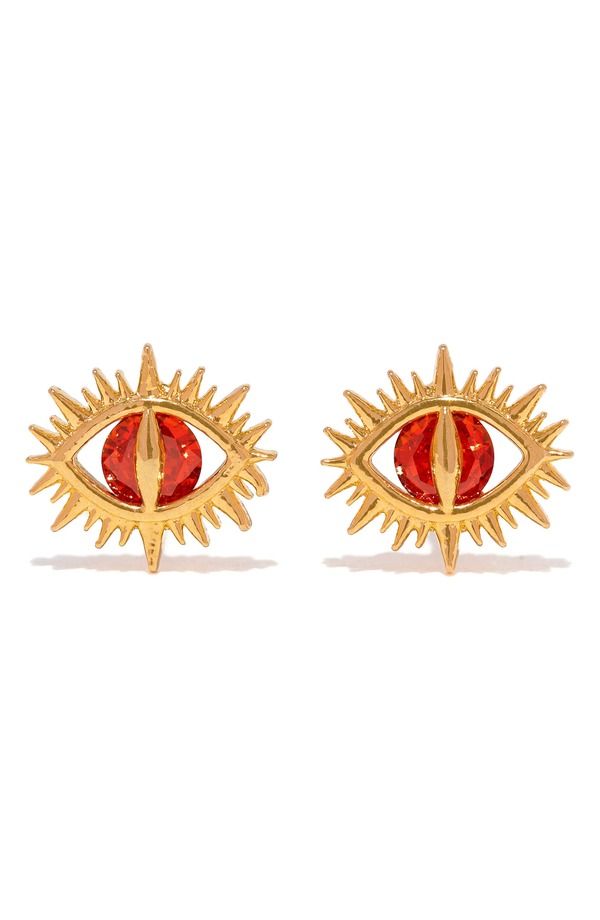 ガール ズクルー レディース アクセサリー ピアス・イヤリング Girls Crew Lord of the Rings Eye of Sauron Stud Earrings GOLD RED レッ
