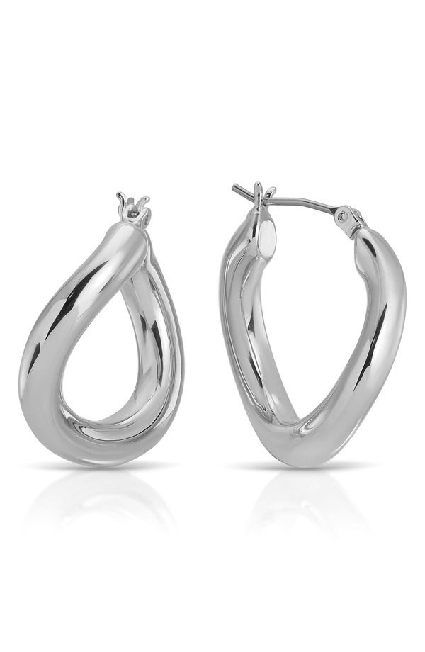 エティカ レディース アクセサリー ピアス・イヤリング Ettika Curved Classic Hoop Earring sILVER シルバー