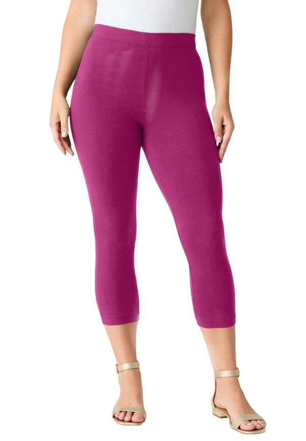 ロアマンズ レディース ボトムス レギンス プラスサイズ キャップ Roamans Plusizessential Stretch Capri Legging Plus Regular RASPBER 11,886円