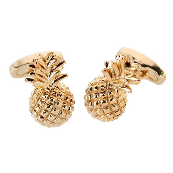 トラファルガー メンズ アクセサリー カフスボタン Trafalgar The Pineapple Crest Cufflinks Gold ゴールド