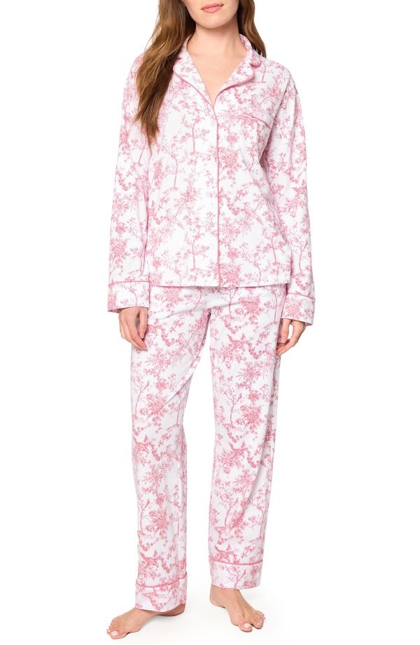 プティットプリュム レディース アンダーウェア ナイトウェア コットン Petite Plume Luxe Pima Cotton Pajamas PINK TIMELESS TOILE ピンク
