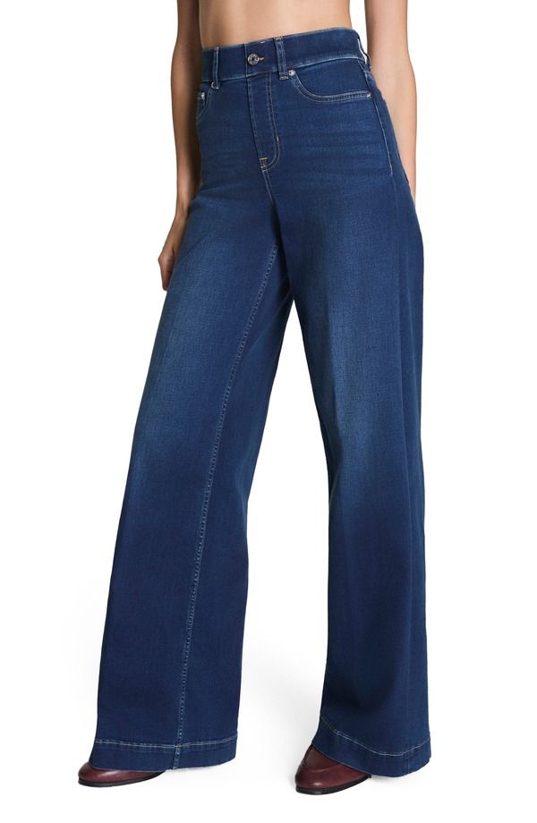 スパンク レディース ボトムス デニムパンツ ワイドレッグ ハイウエスト プラスサイズ ジーンズ SPANXshapeveryWear High Waist Wide Leg Jeans Plus R