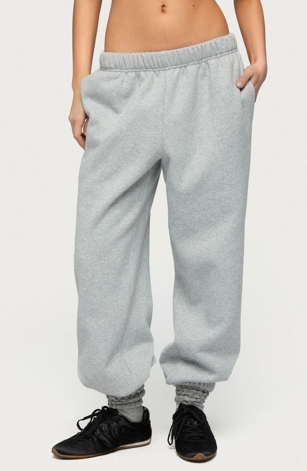 アディクテッド レディース ボトムス カジュアルパンツ スウェットパンツ EDIKTED Clark Oversize Sweatpants GRAYMELANGE グレー