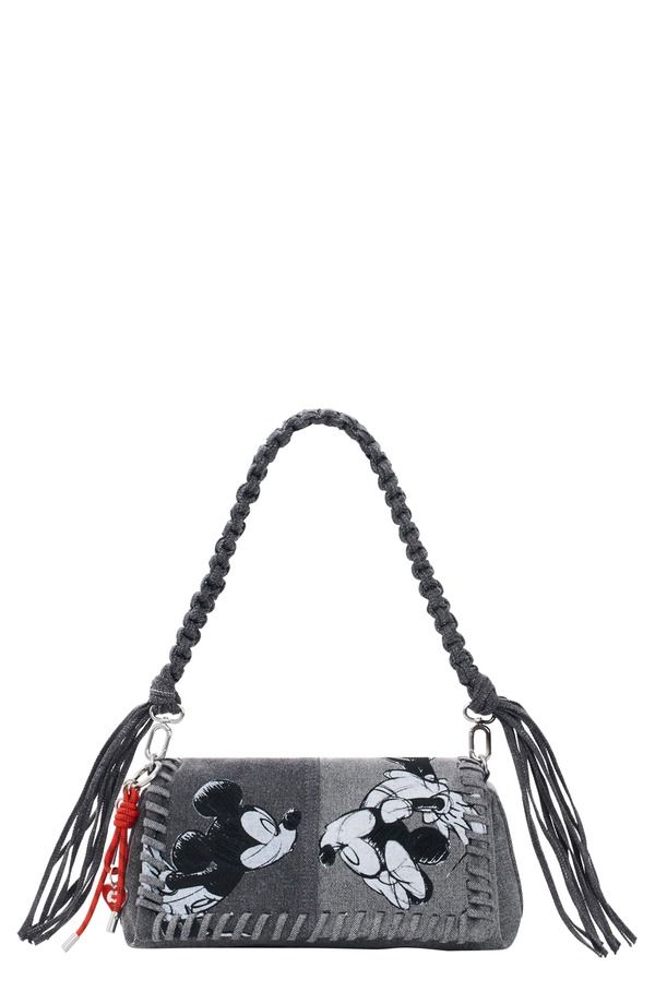 デジグアル レディース バッグ デニム Desigual Mickey Minnie Denim Crossbody Bag DARK GREY グレー
