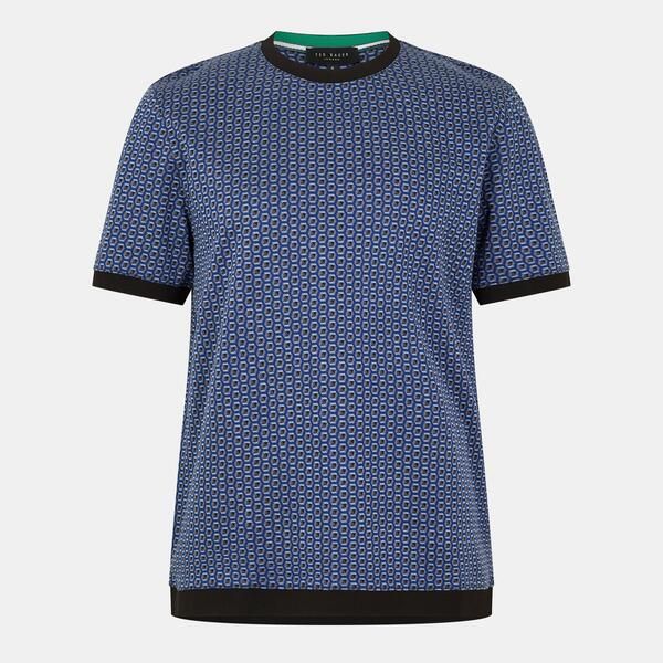 テッドベーカー メンズ トップス シャツ 半袖 Ted Baker Mens Geo ShortSleeve Patterned Shirt DkBlue ブルー 11,684円