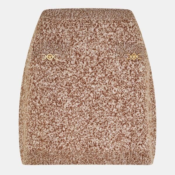 ヴェルサーチ レディース ボトムスカート ミニ Versace Womens Precision Cutailo red Mini Skirt Spice Brown ブラウン