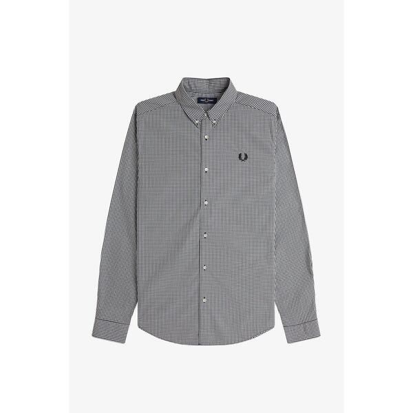 フレッドペリー メンズ トップス シャツ Fred Perry Mens Long Sleeve Patterned Shirt Black 102 ブラック