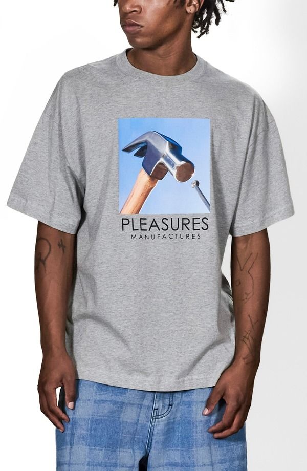 プレジャーズ メンズ トップス Tシャツ グラフィック PLEASURES Hammer Graphic TShirt HEATHER ヘザー
