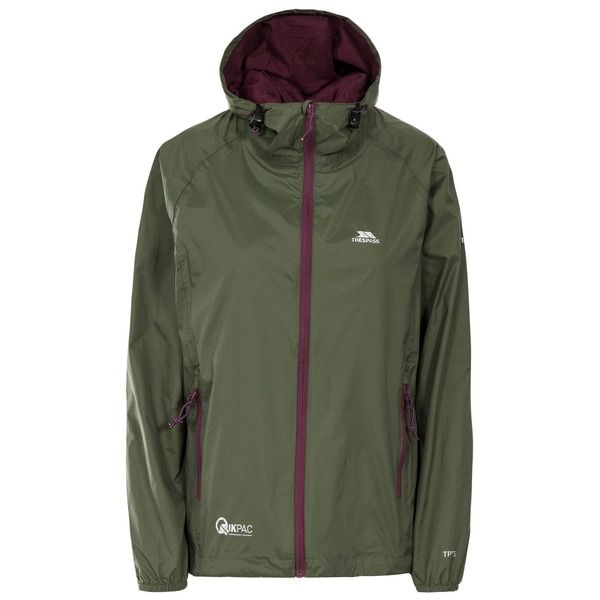 トレスパス レディース アウター ジャケット・ブルゾン Trespass Qikpackaway Waterproof Jacket Moss