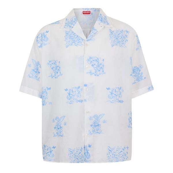 ケンゾー メンズ トップス シャツ Kenzo Menshort Sleeve Patterned Shirt White ホワイト