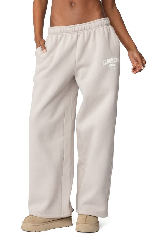 アディクテッド レディース ボトムス カジュアルパンツ スウェットパンツ EDIKTED BrooklynY Sweatpants BEIGE ベージュ