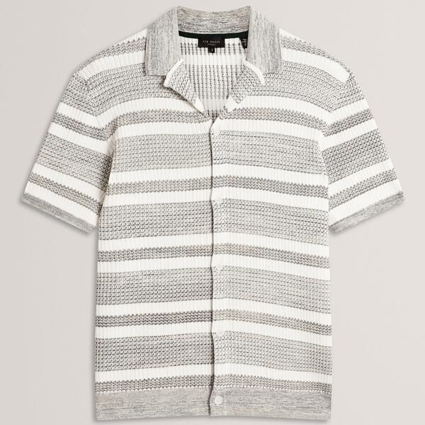 テッドベーカー メンズ トップス シャツ Ted Baker Mens Patterned Short Sleeve Shirt White ホワイト 26,520円