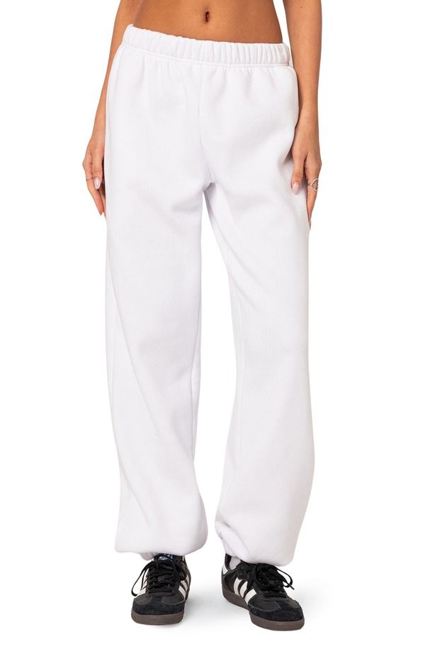 アディクテッド レディース ボトムス カジュアルパンツ スウェットパンツ コットン EDIKTED Clark Oversize Cotton Blend Sweatpants WHITE ホワイト 13,110円