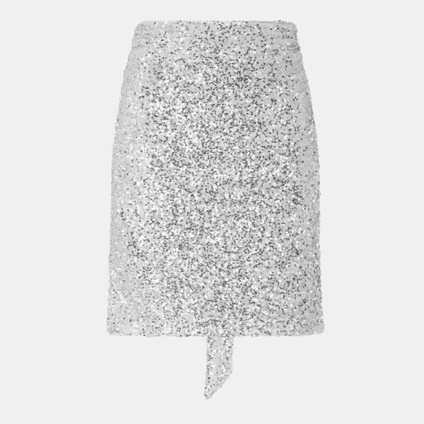 ネバーフリードレスド レディース ボトムスカート ミニ スパンコール Never Fully Dressed Sequin Jaspre Mini Skirt Silver シルバー