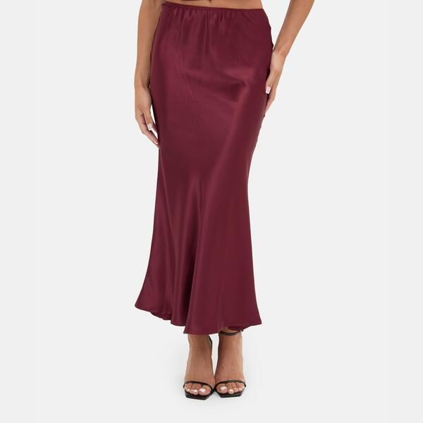 アイソウイットファースト レディース ボトムスカート サテン マキシ I Saw It First Satin Bias Cut Maxi Skirt Burgundy バーガンディ 6,466円