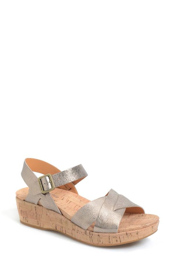 コークイーズ レディース シューズ ヒール サンダル KorkEase Myrna 20 Cork Wedge Sandal Women SOFT GOLD METALLIC ゴールド