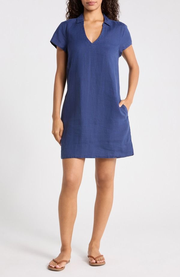 トッミーバハマ レディース ボトムス カジュアルパンツ リネン Tommy Bahama Two Palmshort Sleeve Linen Dress ISLAND NAVY ネイビー