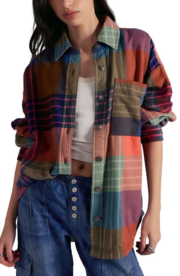 フリーピープル レディース トップス シャツ コットン Free People Ashley Oversize Plaid Cotton ButtonUp Shirt GINGER COMBO チェッ