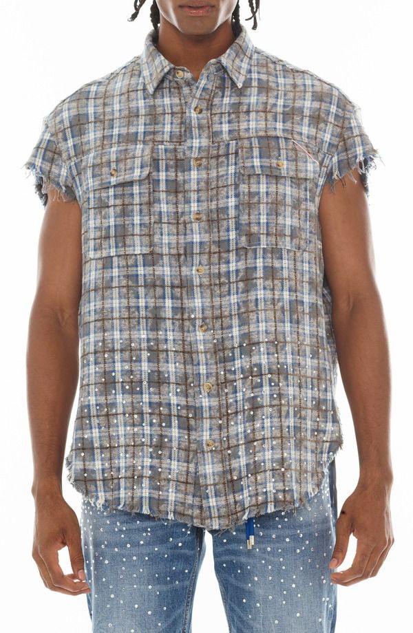 カルト オブ インディビジュアリティ メンズ トップス シャツ コットン Cult of Individuality Plaid Short Sleeve Cotton ButtonUp Shirt 30,420円