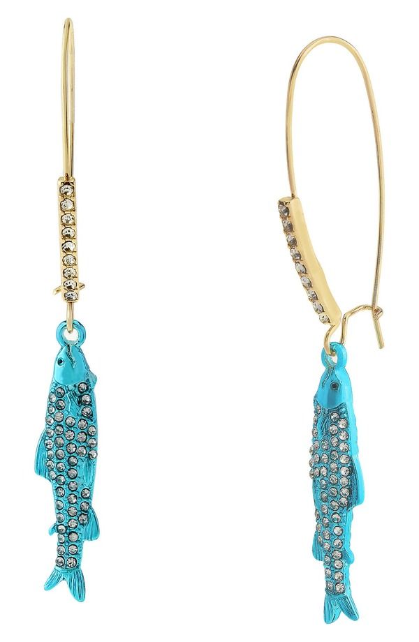 ベッツィジョンソン レディース アクセサリー ピアス・イヤリング Betsey Johnson Sardine Drop Earrings BLUE ブルー