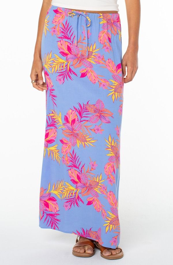 ロキシー レディース ボトムスカート フラワー柄 マキシ フラワー Roxy Iyla Floral Drawstring Maxi Skirt CORNFLOWER 13,634円