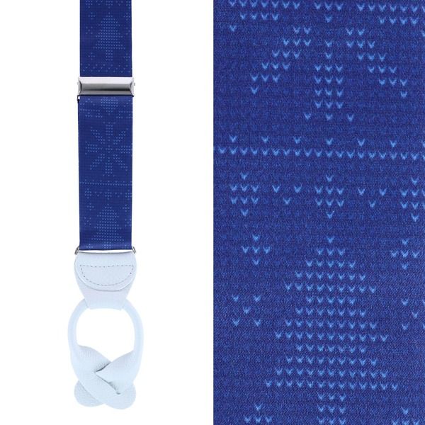 トラファルガー メンズ アクセサリー ベルト セーター シルク Trafalgar Ugly Christmasweater Navy Blue Silk Button End Suspenders