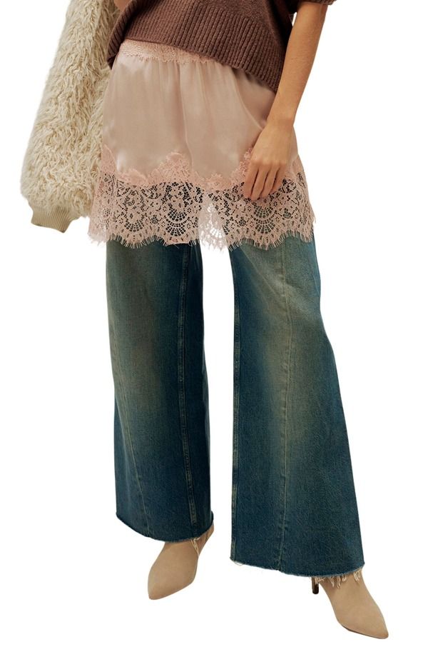 フリーピープル レディース ボトムスカート ミニ Free People Meet in the Middle Half Slip Miniskirt PEACH PAISLEY ピーチ
