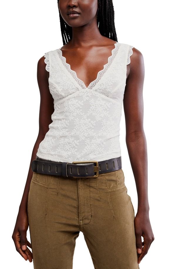 フリーピープル レディース トップス シャツ レース Free People Loved You First Lace Tank TEA