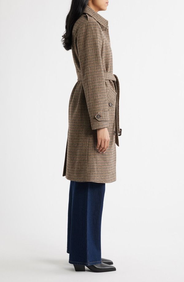 ベルナルド レディース アウター ジャケット・ブルゾン コート Bernardo Long Belted Coat BROWN GINGHAM ブラウン