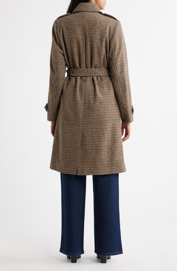 ベルナルド レディース アウター ジャケット・ブルゾン コート Bernardo Long Belted Coat BROWN GINGHAM ブラウン