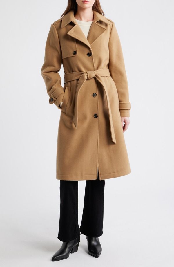 ビーシビージー レディース アウター コート BCBG Belted Trench Coat CAMEL キャメル