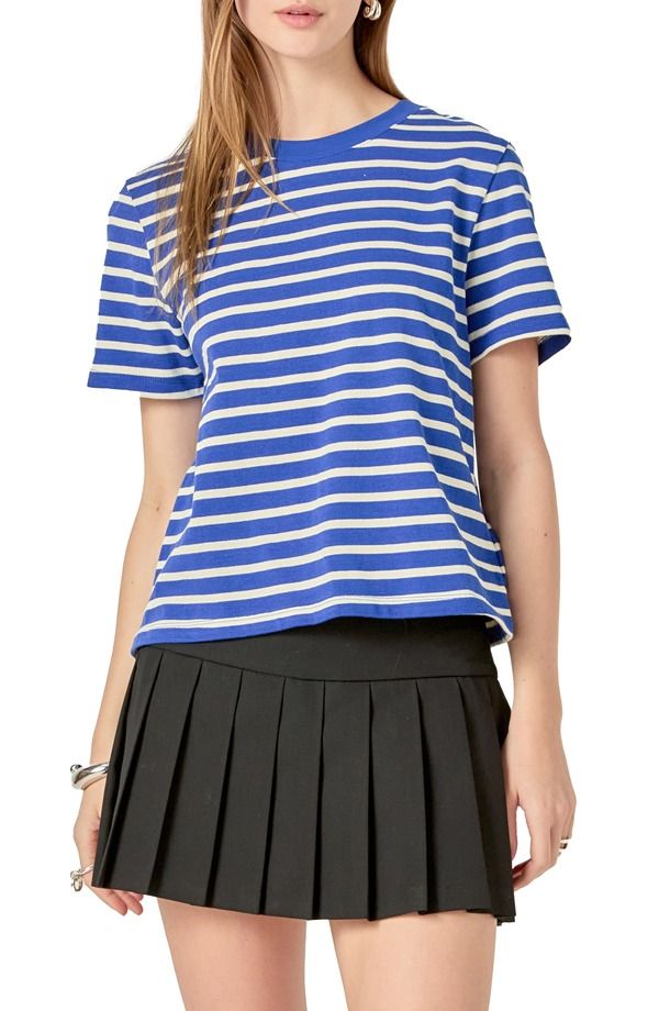 イングリッシュファクトリー レディース トップス シャツ English Factory Stripe TShirt NAVY ネイビー