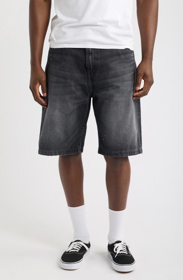 カーハート メンズ ボトムス ハーフパンツ・ショーツ ショートパンツ デニム Carhartt Work In Progress Landon Denim Shorts BLACK DESTROY W