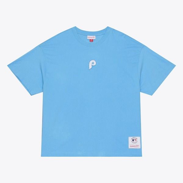 ミッチェルネス メンズ トップス Tシャツ Mens Mitchell Ness Light Blue Philadelphia Phillies Insignia Premium TShirt Li