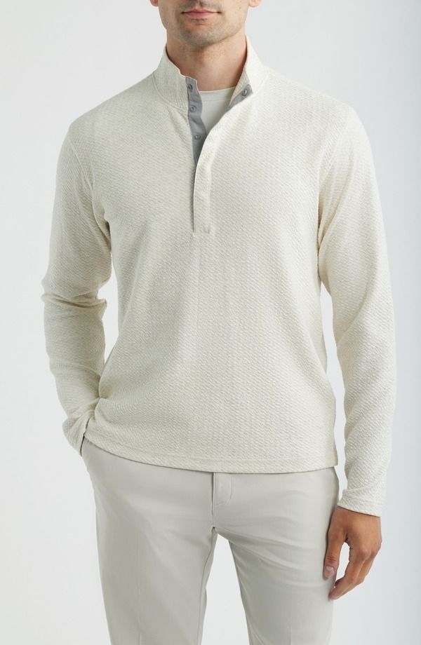 ジョニー オー メンズ トップス シャツ johnnieO Ransel Quarter Snaplacket Pullover CREAM クリーム