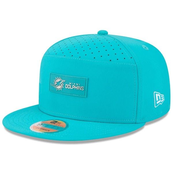 ニューエラ メンズ アクセサリー 帽子 Mens New Eraqua Miami Dolphins 2025 Sideline Split Panel 9FIFTY Snapback Hat Aqu