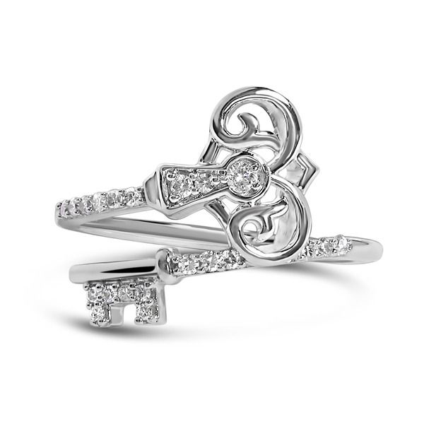 ハウスオブブリリアンス レディース アクセサリー 指輪 Haus of Brilliance Sterling Silver 16 Cttw Key and Keyhole Diamond Ring