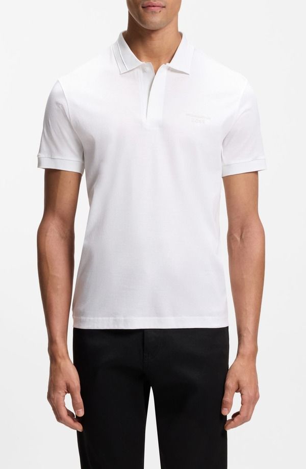 ボス メンズ トップス ポロシャツ コットン BOSSpirit Cotton Polo WHITE ホワイト
