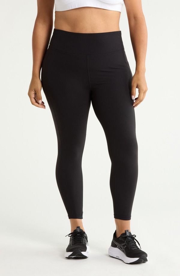 ゼラ レディース ボトムス カジュアルパンツ ハイウエスト プラスサイズ レギンス Zella Studio Luxe High Waist 78 Leggings Plus BLACK ブラック