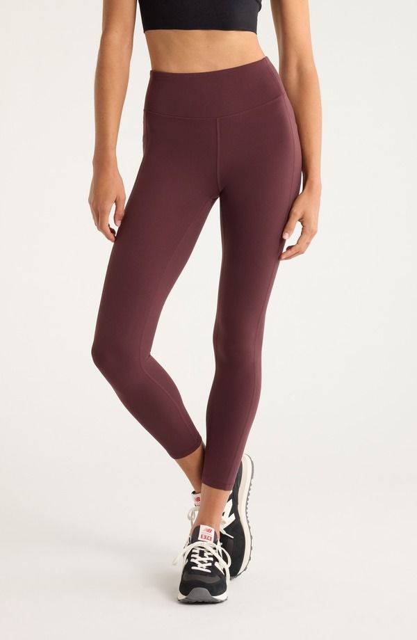 ゼラ レディース ボトムス レギンス ハイウエスト Zella Studio Luxe High Waist Pocket Leggings BURGUNDY FUDGE バーガンディ
