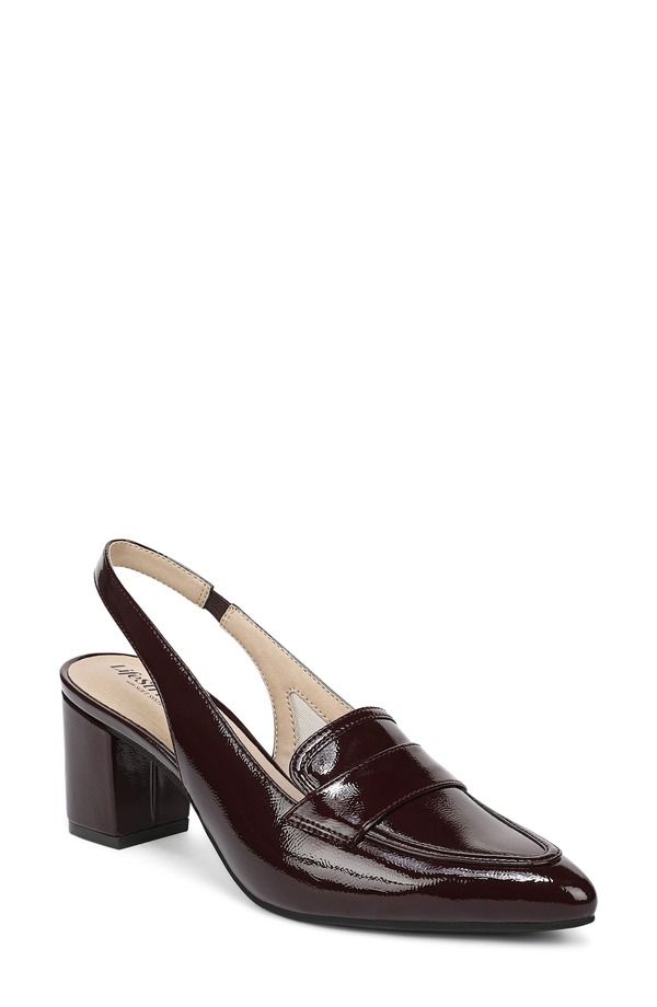 ライフストライド レディース シューズ ヒール ローファー LifeStride Angel Slingback Pointed Toe Loafer Pump CHOCOLATE PLUM プラム