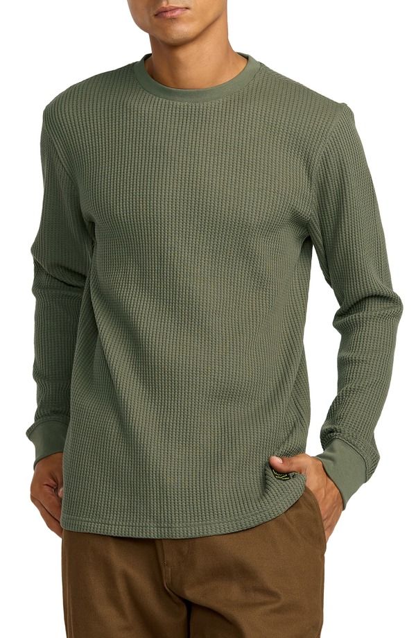 ルーカ メンズ トップス Tシャツ RVCA Day Shifthermalong Sleeve TShirt OLIVE オリーブ